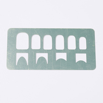 Nail Steel Plate Moulds, Nail Printing Tools, Hollow, Rectangle, Mixed Pattern, Stainless Steel Color, 120x60mm