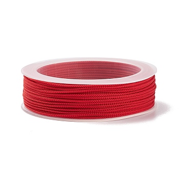 Braided Nylon Threads, Dyed, Knotting Cord, for Chinese Knotting, Crafts and Jewelry Making, Red, 1.5mm, about 13.12 yards(12m)/roll