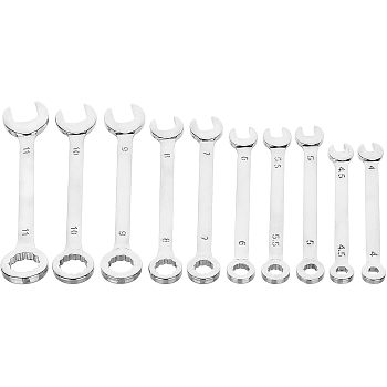 Iron Ratcheting Combination Wrench Sets, 10-Piece, for Home Appliances, Machinery Maintain , Platinum, 98x20x4mm, 10pcs/set