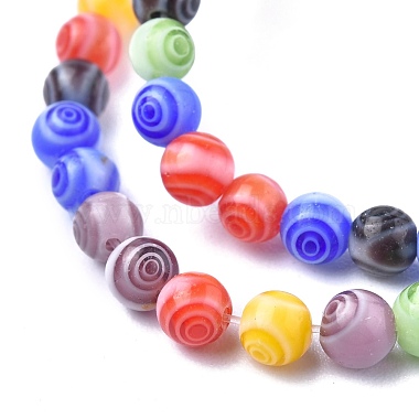 Handmade Millefiori Glass Round Beads Strands(X-LK-R004-91)-3