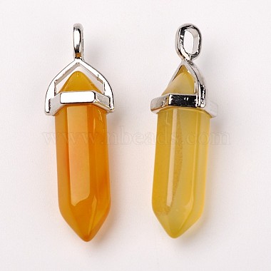 Natural Agate Double Terminated Pointed Pendants(G-F295-05F)-2
