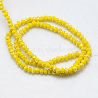 1 Strand Electroplate Opaque Solid Color Crystal Glass Rondelle Beads Strands(X-EGLA-F049A-01AB)-2