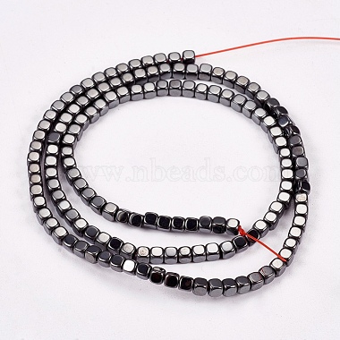 Chapelets de perles en hématite synthétique sans magnétiques(G-J172-3x3mm-04)-2