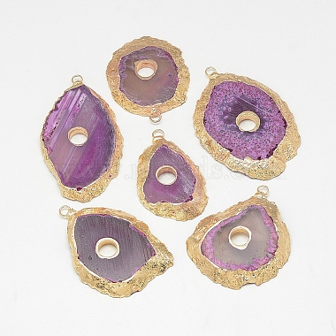Golden Orchid Others Natural Agate Pendants