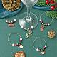 Thème de Noël perles en plastique 316 breloques chirurgicales en acier inoxydable pour verres à vin(AJEW-JO00192)-2
