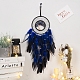 Iron & Wire Wrapped Natural Sodalit Chip Tree of Life Hanging Decoration(PW-WG72096-01)-4