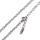 304 Stainless Steel Singapore Chain Necklace for Men Women(NJEW-K245-013B)-2
