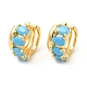 Real 16K Gold Plated Brass Cuff Earrings with Rhinestone for Women(EJEW-D065-07G-02)-1