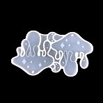 DIY Pendant Silicone Molds, for Earring Making, Resin Casting Molds, For UV Resin, Epoxy Resin Jewelry Making, Bleeding Mushroom, White, 94x53x4mm, Hole: 2.3mm, Inner Diameter: 50x47mm(X-DIY-H154-04E)