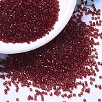 MIYUKI Delica Beads, Cylinder, Japanese Seed Beads, 11/0, (DB1102) Transparent Dark Cranberry, 1.3x1.6mm, Hole: 0.8mm, about 2000pcs/bottle, 10g/bottle(SEED-JP0008-DB1102)