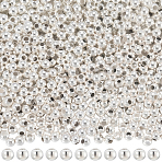 Iron Spacer Beads, Round, Silver, 3mm, Hole: 1.2mm, 2500pcs/set(IFIN-PA0001-04B)