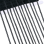 40M Polyester Wavy Fringe Trim Ribbon, Wave Bending Ribbon, Black, 1/8 inch(3mm)(OCOR-GF0004-39X)