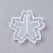 Shaker Mold, DIY Quicksand Jewelry Silicone Molds, Resin Casting Molds, For UV Resin, Epoxy Resin Jewelry Making, Sakura, White, 55x57x8mm, Inner Size: 53x55mm(DIY-G007-16)