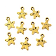 Tibetan Style Alloy Charms, Star, Christmas, Antique Golden, Lead Free & Cadmium Free, 15x12x2mm, Hole: 2mm(GLF9221Y)