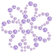 Acrylic Cabochons, AB Color Plated, Half Round, Medium Purple, 6~14x3~7mm, 1000pcs/set(MACR-SC0001-05-07)