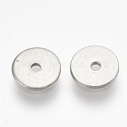 304 Stainless Steel Spacer Beads, Flat Round/Disc, Stainless Steel Color, 6x0.7mm, Hole: 1mm(X-STAS-S079-84A)