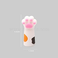 Cute Cat Paw Print Silicone Pencil Cap, Stationery Protective Cover, School Supplies, White, 3.4x1.3cm(PW-WG85291-03)