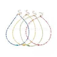 Lampwork Evil Eye & Glass Seed Beaded Necklace with 304 Stainless Steel Clasp for Women, Mixed Color, 15.94 inch(40.5cm)(NJEW-JN04114)