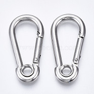 304 Stainless Steel Rock Climbing Carabiners, Key Clasps, Stainless Steel Color, 51x25x5mm, Hole: 6mm(STAS-N087-23B-01)