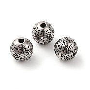 Round 304 Stainless Steel Beads, Antique Silver, 8mm, Hole: 1.6mm(STAS-E215-04AS)
