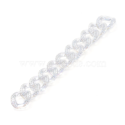 Handmade Transparent Acrylic Curb Chains, Twisted Chain, Textured, AB Color Plated, Clear AB, Link: 29.5x24.5x6mm, about 39.37 inch(1m)/strand(AJEW-JB00570)