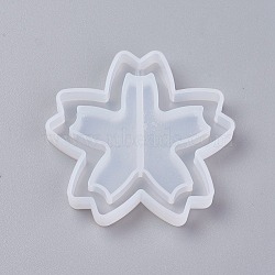 Shaker Mold, DIY Quicksand Jewelry Silicone Molds, Resin Casting Molds, For UV Resin, Epoxy Resin Jewelry Making, Sakura, White, 55x57x8mm, Inner Size: 53x55mm(DIY-G007-16)