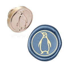 DIY Scrapbook, Brass Wax Seal Stamp Head, Penguin, Golden, 25x14mm(AJEW-WH0099-162)
