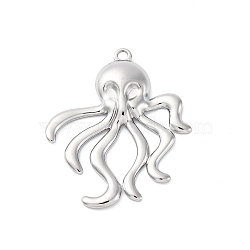 304 Stainless Steel Pendants, Octopus Charms, Anti-Tarnish, Stainless Steel Color, 37.5x31x4mm, Hole: 2mm(STAS-S163-05B-P)