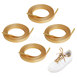 Imitation Leather Shoe Laces, Flat Shoelace, Gold, 1408x7x1mm(FIND-WH0110-387B)