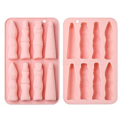 2Pcs Finger Shape Silicone Molds for DIY Craft, Pink, 18.3x11.4x1.9cm(ST-CJ0007-75)
