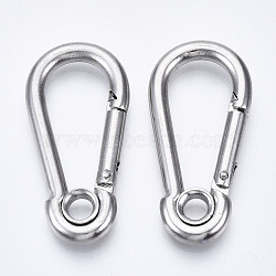 Tarnish Resistant 304 Stainless Steel Rock Climbing Carabiners, Key Clasps, Quick Links, Stainless Steel Color, 51x25x5mm, Hole: 6mm(STAS-N087-23B-01)