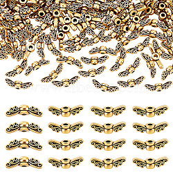 200Pcs Tibetan Style Alloy Fairy Wing Beads, Cadmium Free & Lead Free, Antique Golden, 4x14x4mm, Hole: 1.5mm(TIBEB-PH0005-31)