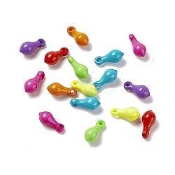 Opaque Acrylic Teardrop Charms, Mixed Color, 13.5x6mm, Hole: 1.2mm, 2300pcs/500g(OACR-H019-22)