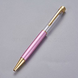 Creative Empty Tube Ballpoint Pens, with Black Ink Pen Refill Inside, for DIY Glitter Epoxy Resin Crystal Ballpoint Pen Herbarium Pen Making, Golden, Pearl Pink, 140x10mm(AJEW-L076-A13)