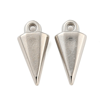 CCB Plastic Pendants, Cone Charms, Platinum, 19.5x9x4mm, Hole: 1.6mm