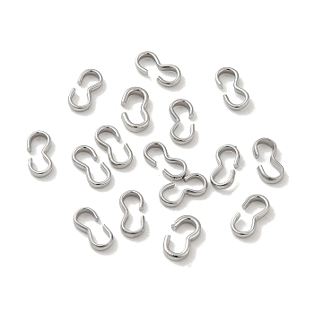 304 Stainless Steel Quick Link Connectors, Chain Findings, Number 3 Shaped Clasps, Stainless Steel Color, 6.5x3x1.1mm
