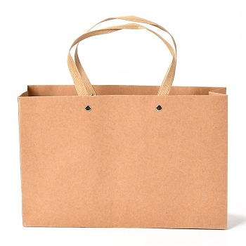 Rectangle Paper Bags, with Nylon Handles, for Gift Bags and Shopping Bags, Peru, 29x0.4x19cm