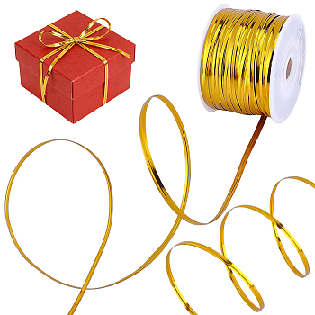Plastic Wire Twist Ties, with Iron Core, Gold, 4x0.2mm, about 100yards/roll(300 feet/roll)