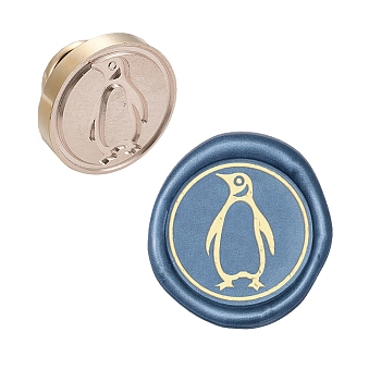 DIY Scrapbook, Brass Wax Seal Stamp Head, Penguin, Golden, 25x14mm