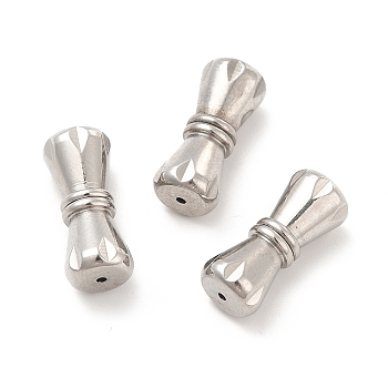 304 Stainless Steel Screw Clasps, Column, Stainless Steel Color, 15x6.5mm, Hole: 0.9mm
