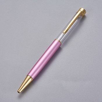 Creative Empty Tube Ballpoint Pens, with Black Ink Pen Refill Inside, for DIY Glitter Epoxy Resin Crystal Ballpoint Pen Herbarium Pen Making, Golden, Pearl Pink, 140x10mm