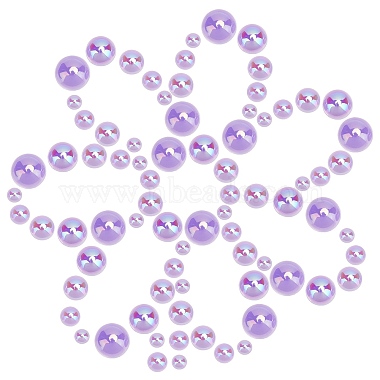 Medium Purple Half Round Acrylic Cabochons