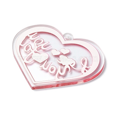 Valentine's Day Transparent Acrylic Pendant(OACR-A025-02G)-2