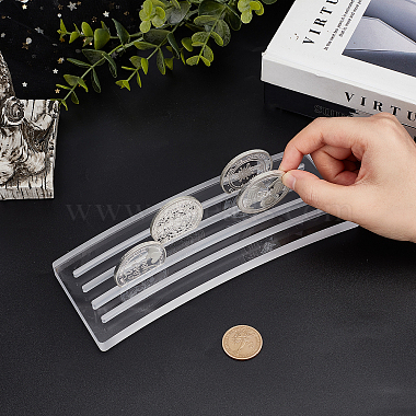 4 Rows Transparent Acrylic Challenge Coins Display Stands(ODIS-WH0029-23)-3