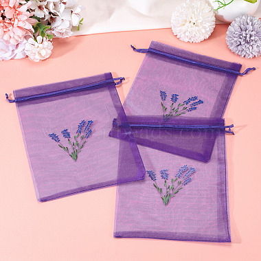 20Pcs Polyester Mesh Sachet Packing Drawstring Bgas(ABAG-TA0002-20A)-4