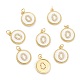Brass Micro Pave Clear Cubic Zirconia Charms(ZIRC-J040-44G-00)-1