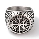 Мужские широкие кольца на палец viking 304 vegvisir из нержавеющей стали(RJEW-U005-21A-03)-2