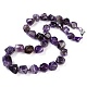 Natural Amethyst Nuggets Beaded Necklaces for Women Men(NJEW-K388-01E)-1