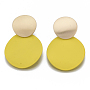 Yellow Iron Stud Earrings(EJEW-T009-02F-NR)