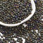 8/0 Glass Seed Beads, Iris Round, Colorful, 3mm, Hole: 1mm, about 2222pcs/100g(X1-SEED-A009-3mm-602)